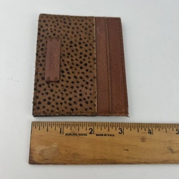 Madewell The Leather Card Case Spotted Leopard Calf Hair NWT - Picture 9 of 9